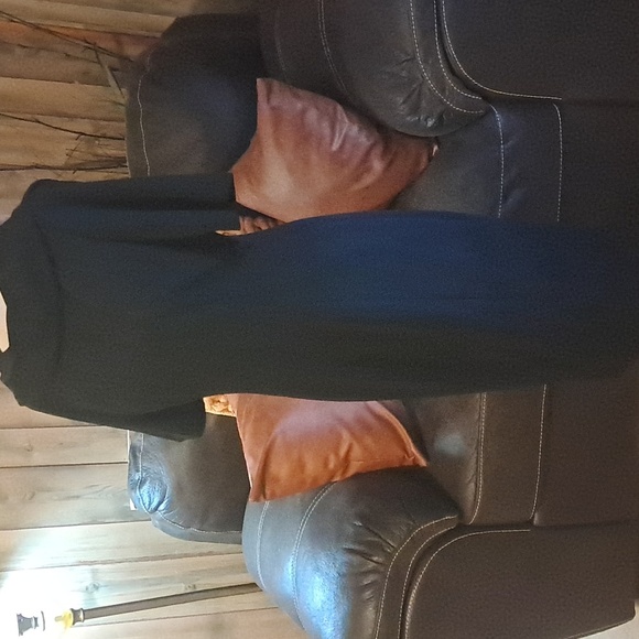 Adrianna Papell Drape Neck Cap Short Sleeve Black Dress Size 8 Basic Classic - Picture 3 of 8